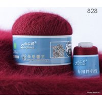 Набор пряжи для вязания ХоббиБум Пух норки 828 50 г 340 м (бордовый)