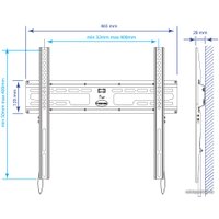 Кронштейн для телевизора Kromax FLAT-3 NEW (черный)