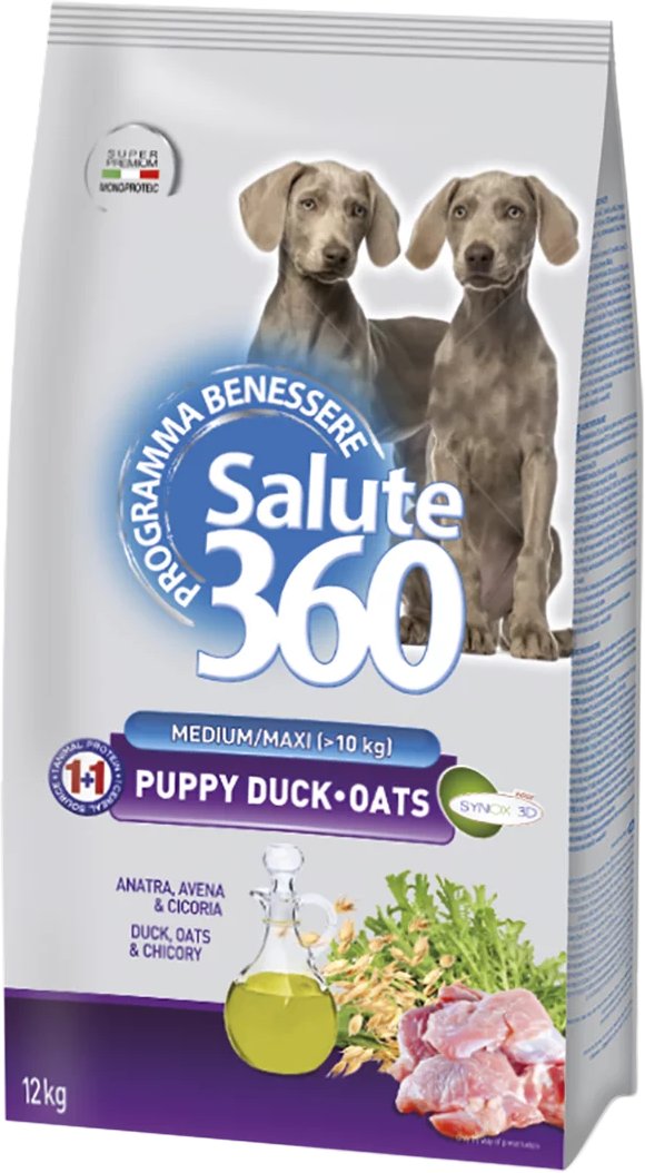 

Сухой корм для собак Pet360 Salute 360 для щенков средних и крупных пород с уткой и овсом 12 кг