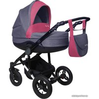 Универсальная коляска Еду-Еду Вояж (2 в 1, темно-серый/фуксия)