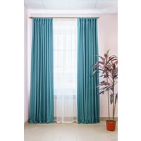Комплект штор Decoretto Нубук НЯБ-K28 1.25x2.6 м (бирюзовый, 2 шт)