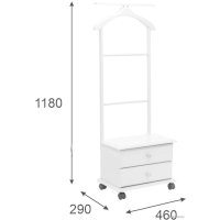 Стойка для одежды Мебелик с ящиками на колесах В 23Н (белый)