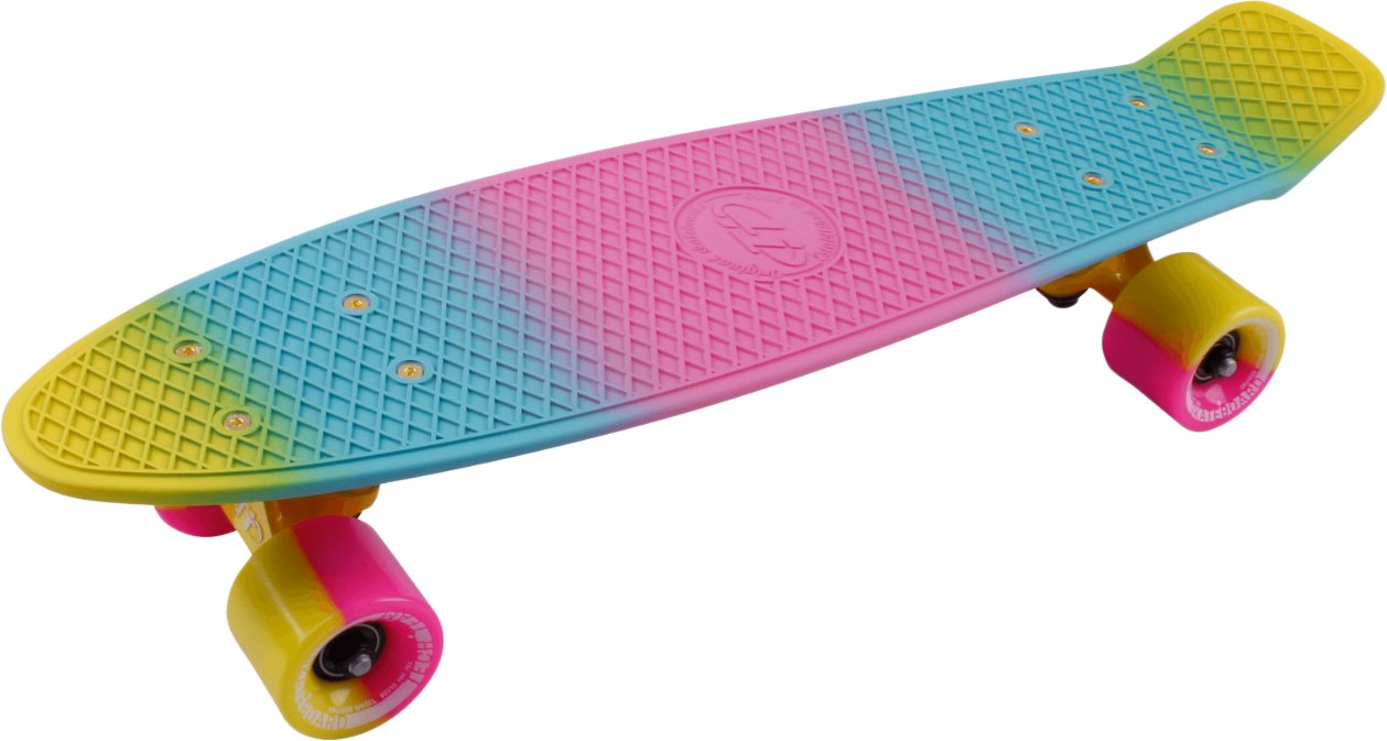 

Пенниборд Tech Team Multicolor 22" 2021 (желтый/голубой/розовый)