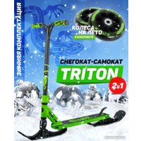 Самокат на лыжах Plank Triton P20-TRI100G-S+SKI (зеленый/ящерица)