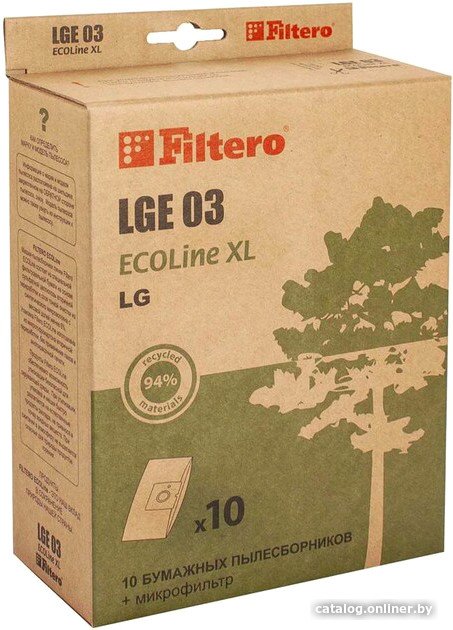 Комплект одноразовых мешков Filtero ECOLine LGE 03 S-Bag (10 шт+фильтр)