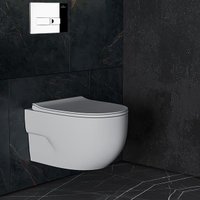 Унитаз подвесной Roxen Porto One Rimless 6 в 1 StounFix Dual Fresh 593355 (кнопка: хром)