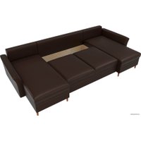 П-образный диван Лига диванов София 100071 (экокожа, коричневый)