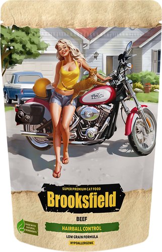 Сухой корм для кошек Brooksfield Low Grain Adult Cat Hairbal Control Beef & Rice для профилактики комков шерсти в желудке с говядиной и рисом 6 кг