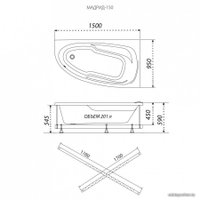 Ванна 1AcReal Мадрид 170х95 L