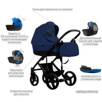 Универсальная коляска BEBETTO Magnum (3 в 1, 208, черная рама)