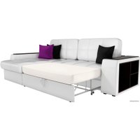 Угловой диван Лига диванов Брюссель 29395 (левый, экокожа, белый)