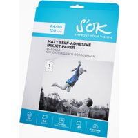 Самоклеящаяся бумага S'OK Самоклеящаяся без вырубки матовая A4 120 г/м2 50 листов SA4120050M-S