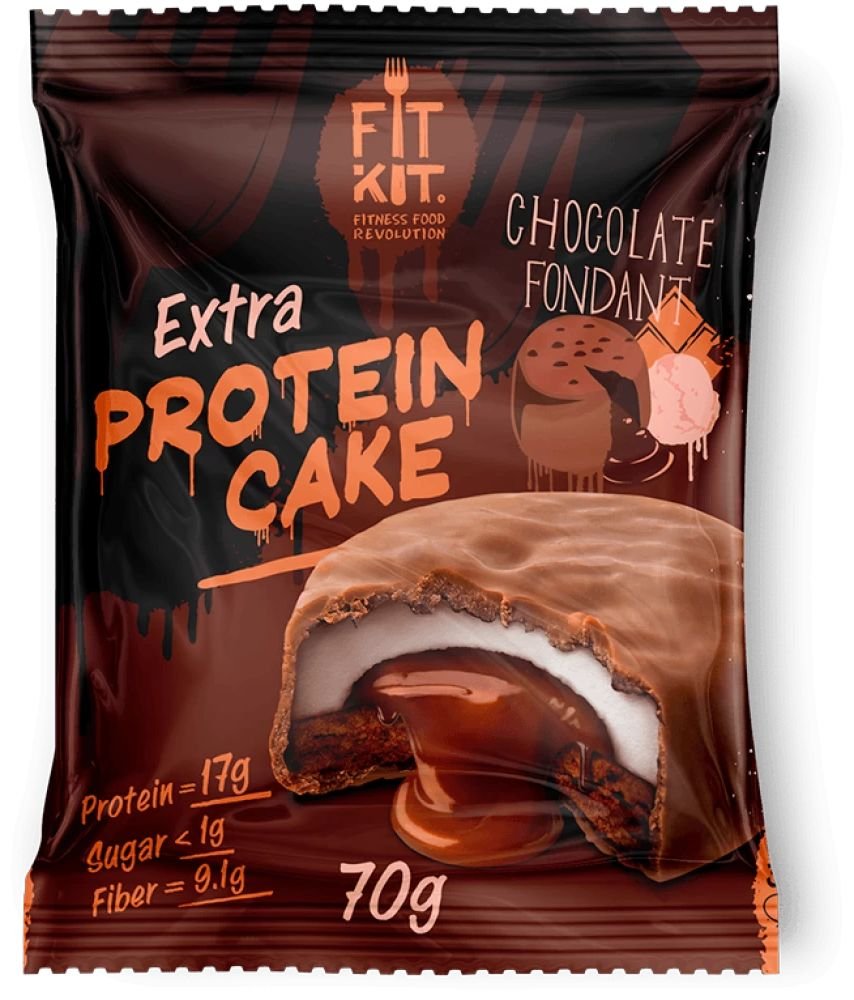 

Протеиновое пирожное FitKit Extra Protein Cake (70 г, шоколадный фондан)