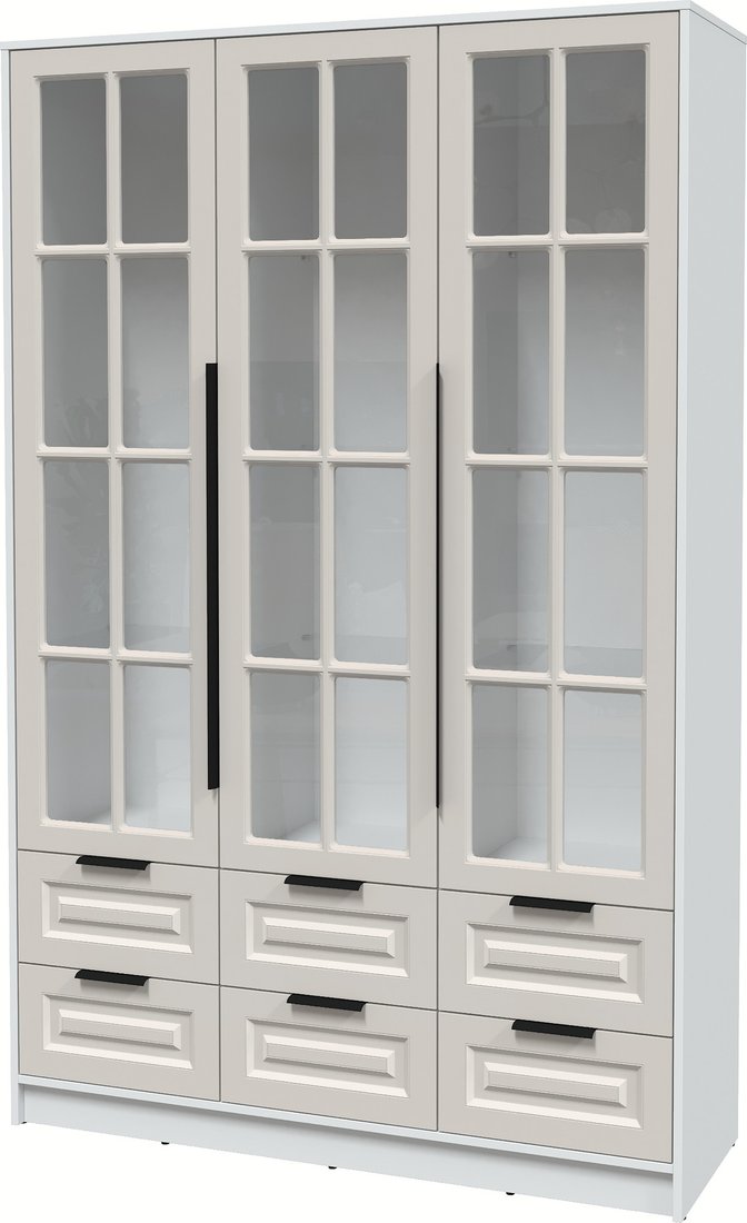 

Шкаф-витрина Интерлиния Концепт КТ-ШВ3 Деко (белый платинум/кашемир)