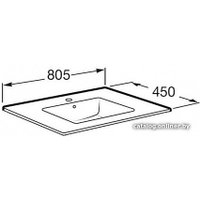  Roca Тумба Lago 857296806 с умывальником Victoria 80 (белый)