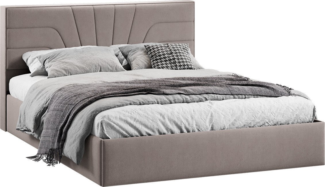 Кровать Трия Пандора с ПМ 160x200 Тип 1 (велюр мокко темный)