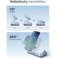 Беспроводное зарядное Ugreen MagFlow 3-in-1 W711 55677 (голубой)