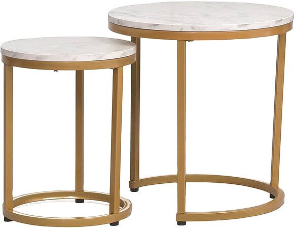 

Журнальный столик Signal HOLA (2 шт., белый мрамор/золотой)