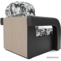 Кресло-кровать Мебель-АРС Кармен-2 (жаккард/экокожа, газета)