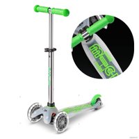 Трехколесный самокат Micro Mini Micro Deluxe Flux LED (неоновый зеленый)