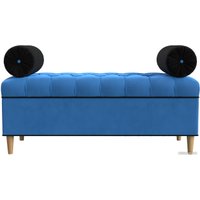 Банкетка Лига диванов Глория 113659 (велюр голубой/черный/черный)