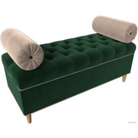 Банкетка Лига диванов Глория 113660 (велюр зеленый/бежевый/бежевый)