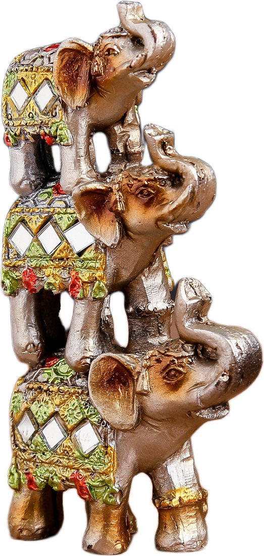 Статуэтка Sima-Land Пирамида из 3-х слонов в попонах с бахромой 4144378