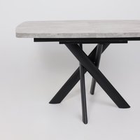 Кухонный стол Мамадома Leonel-130 раздвижной 130-165х85 (серый сланец/черный)