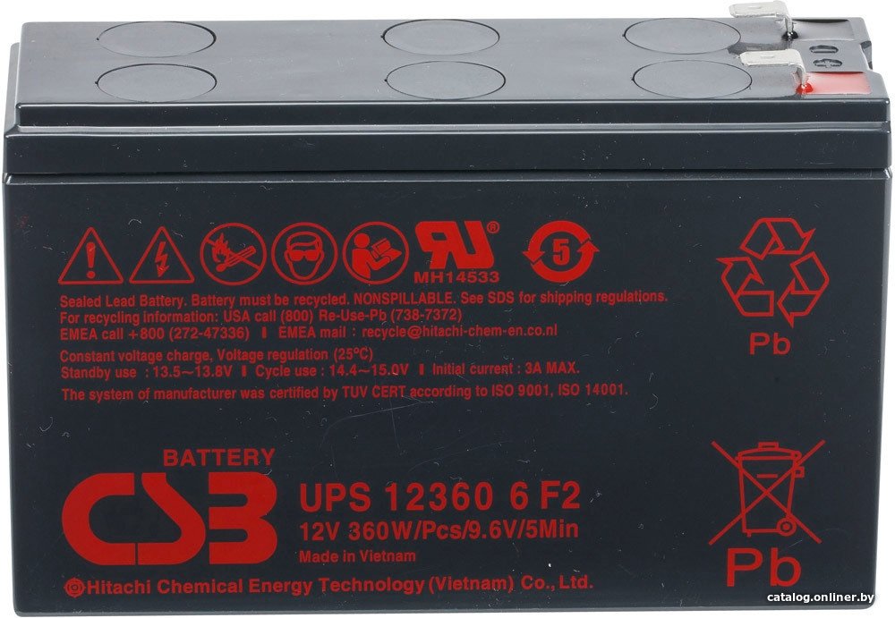 Аккумулятор для ИБП CSB Battery UPS123606 F2 (12В/7.5 А·ч)