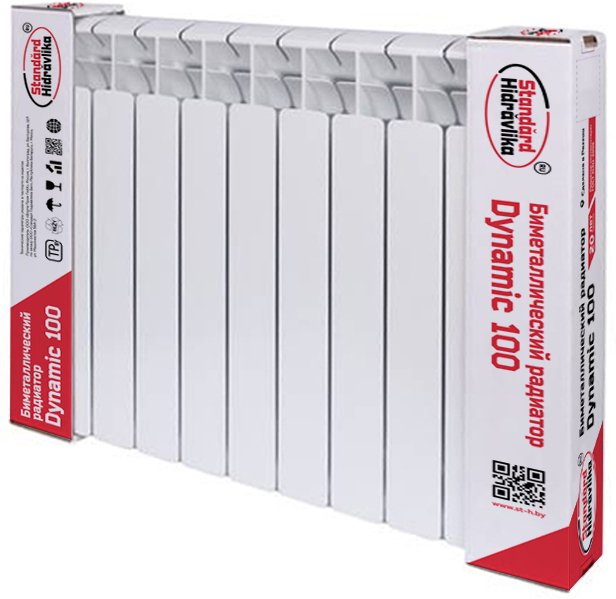 

Биметаллический радиатор Standard Hidravlika Dynamic 100 500 мм (10 секций, белый)