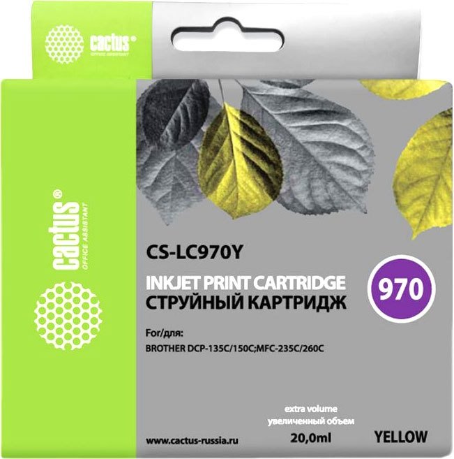 

Картридж CACTUS CS-LC970Y (аналог Brother LC970Y)