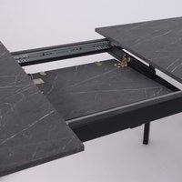 Кухонный стол Lepremo AV 1209/1 МДФ раздвижной 1200-1600x800 (мрамор Пьетра графитовый/черный)