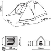 Треккинговая палатка RSP Outdoors Krewl 3 T-KRE-3-OLGN
