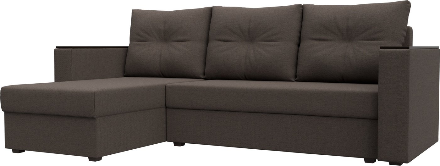 

Угловой диван Лига диванов Атланта без стола левый 126166L (рогожка амур коричневый)