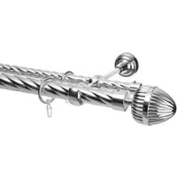 Карниз для штор Sundays Home Шайн Одеон 25мм+16мм двухрядный (хром, 2м)