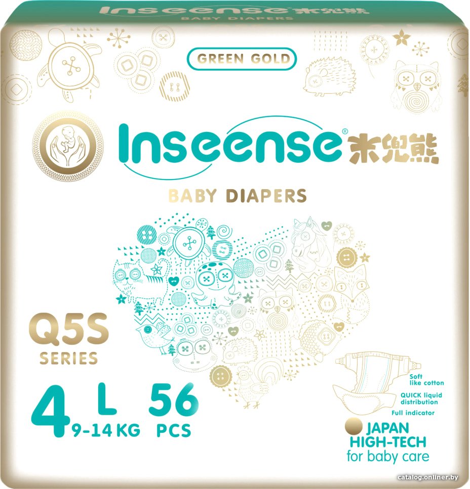 Подгузники Inseense Q5S L 9-14 кг Ins72768 (56 шт)