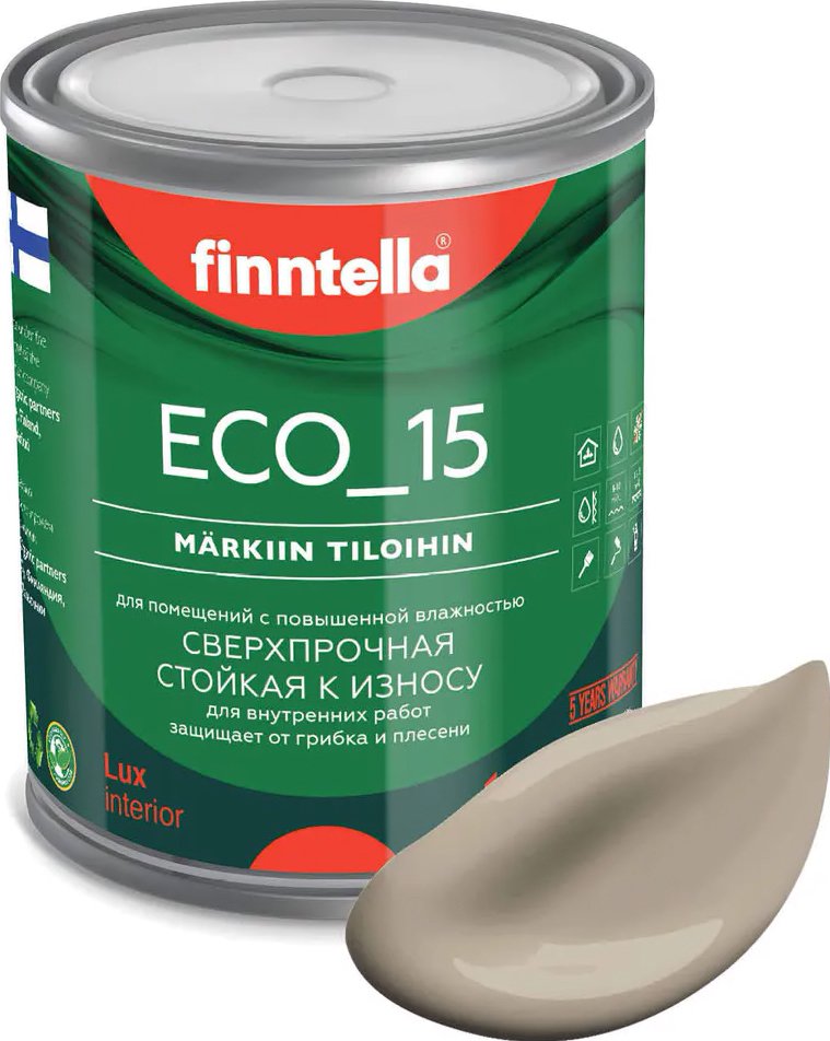 

Краска Finntella Eco 15 Taos F-10-1-1-FL087 0.9 л (бежевый хаки)