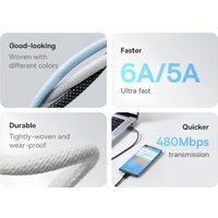 Кабель Baseus Graphene Series Fast Charging 100W USB Type-A - USB Type-C (1 м, белый)