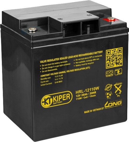 

Аккумулятор для ИБП Kiper HRL-12110W (12В/28 А·ч)