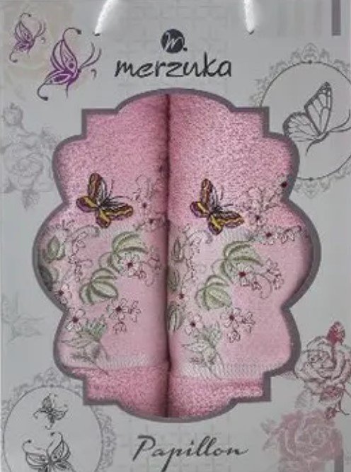 

Набор полотенец Merzuka Papillon 10169 (2 шт, в коробке, розовый)