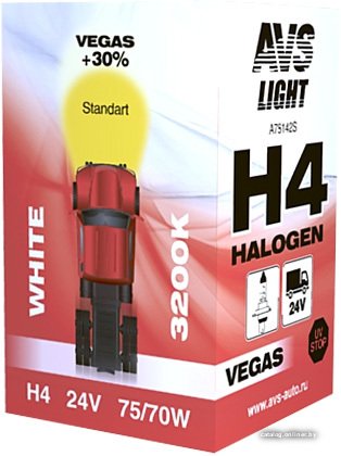 Галогенная лампа AVS Vegas H4 24V 75/70W 1шт [A78142S]