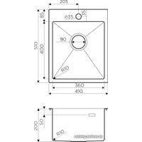 Кухонная мойка Omoikiri Akisame 41-IN 4973056 (нержавеющая сталь)