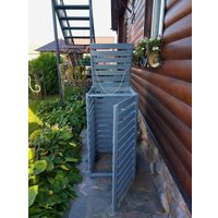 Бокс для мусорного контейнера Четыре Солнца Деревянный (серый)