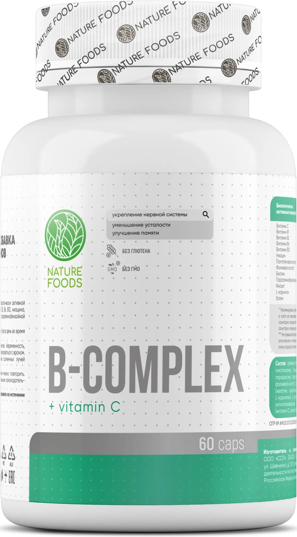 Комплекс Nature Foods B-complex + vitamin C (60 капсул)