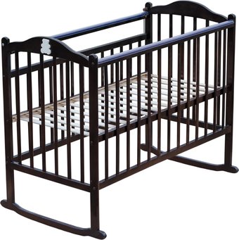 Классическая детская кроватка Мой Малыш 4 (массив берез, темный)