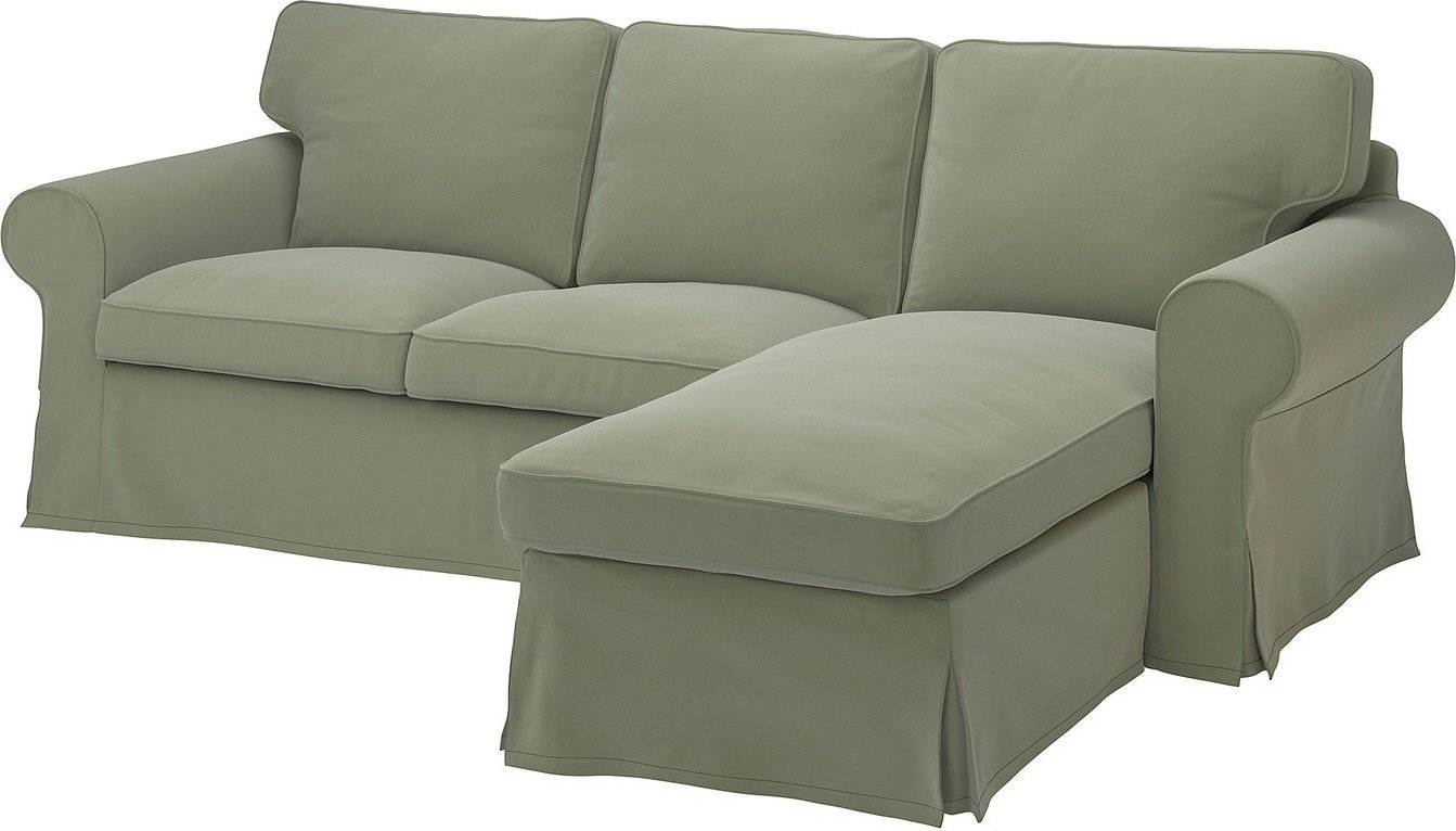 Угловой диван Ikea Ektorp Hakebo серо-зеленый s29509031