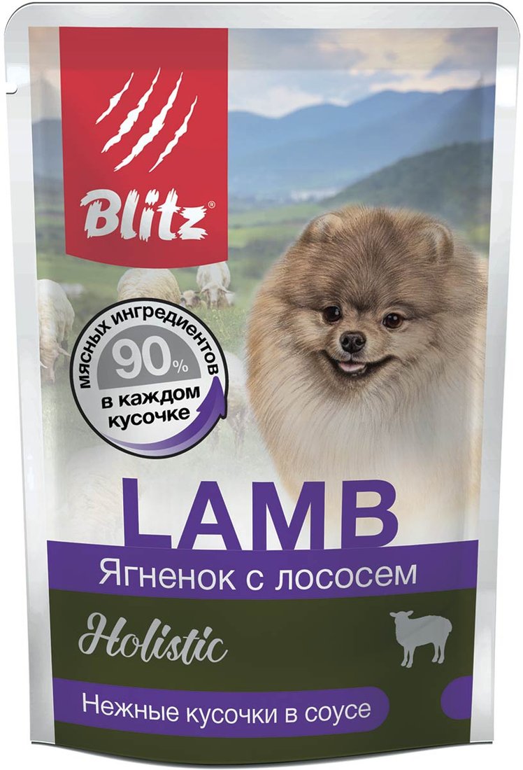 

Консервированный корм для собак Blitz Holistic Lamb&Salmon 85 г