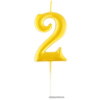 Свеча для торта Meshu Цифра 2 MS_59433 (золото)