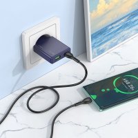 Сетевое зарядное Hoco N45 USB Type-C (титановый синий)