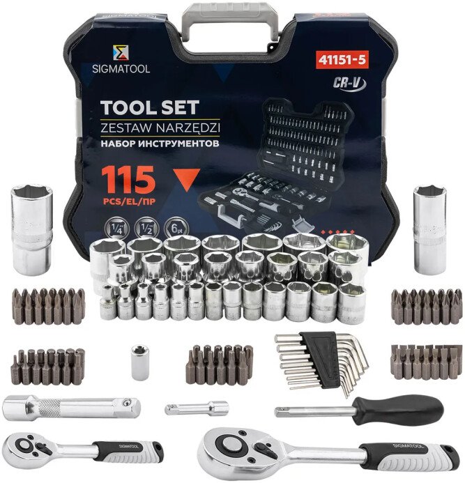 

Универсальный набор инструментов Sigmatool 41151-5 (115 предметов)